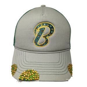 B Logo Snapback Mesh Back Trucker Hat Multicolor One Size Embellished